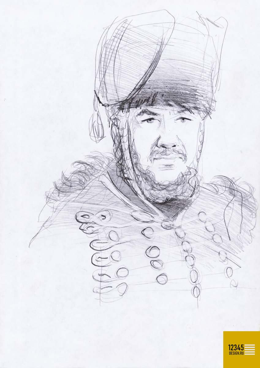 Портрет гусара (карандашный рисунок)