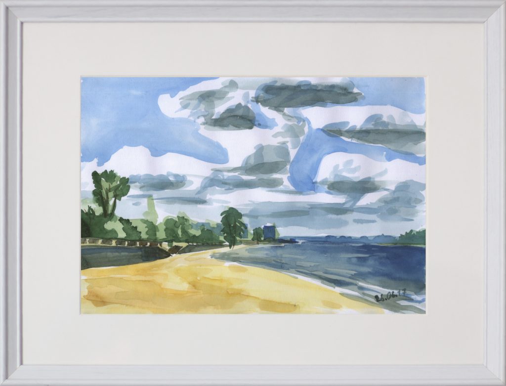 Обрамление картины "Облака над самарским пляжем"