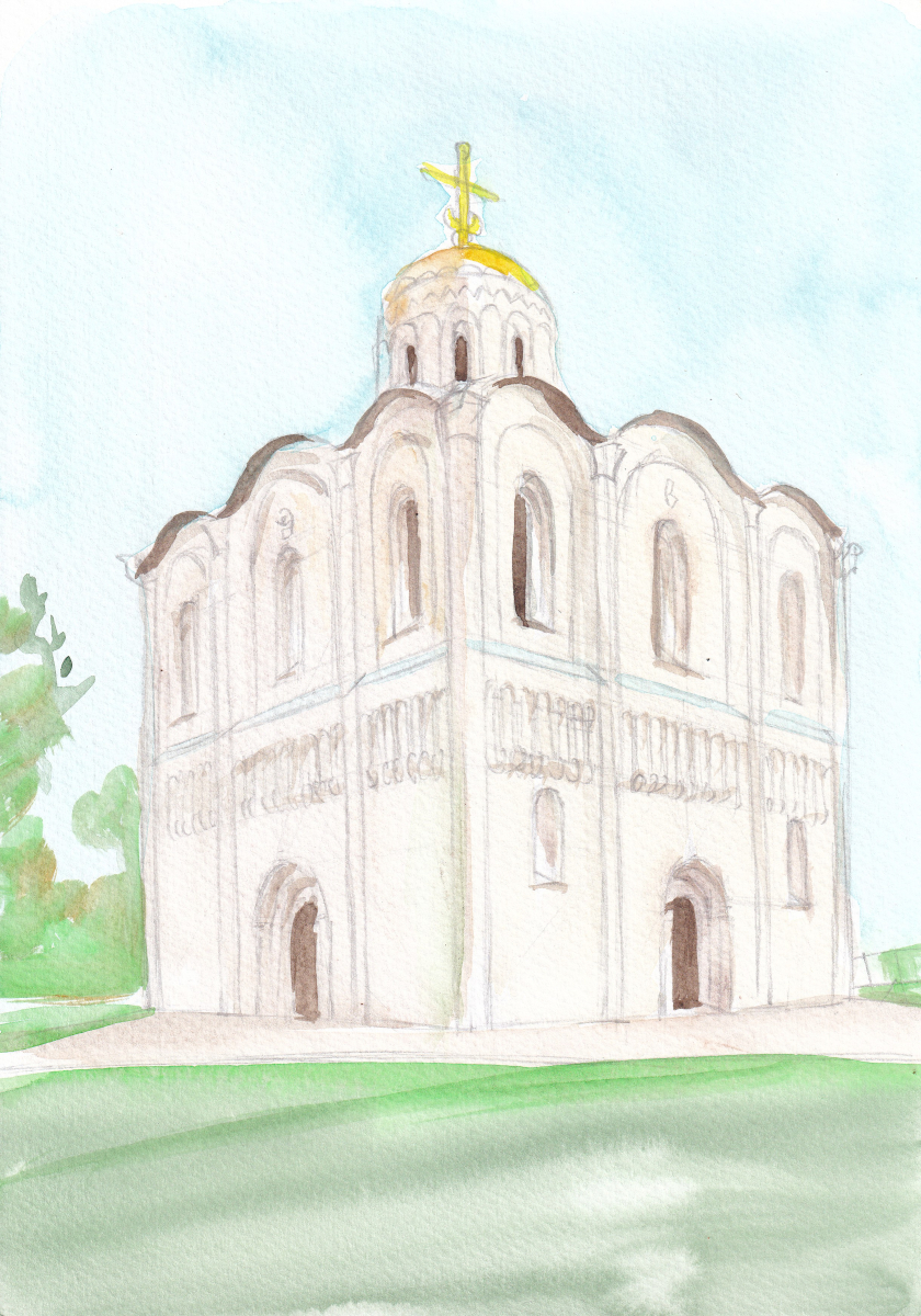 Картина "Дмитриевский собор во Владимире"